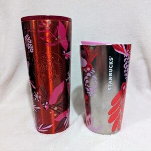 Starbucks Red and Silver Holiday Tumblers